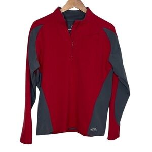 GoLite Red Gray 1/4 Zip Pullover Jacket Women Size X-Large BLEMISH